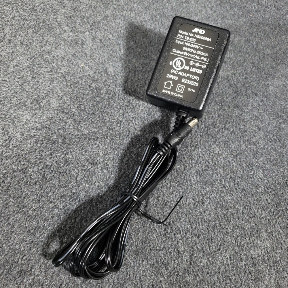 A&D‎ AC Adaptor HS00209A TB-235 Black 6V 1A Power Supply Wall Plug for UA-789AC
